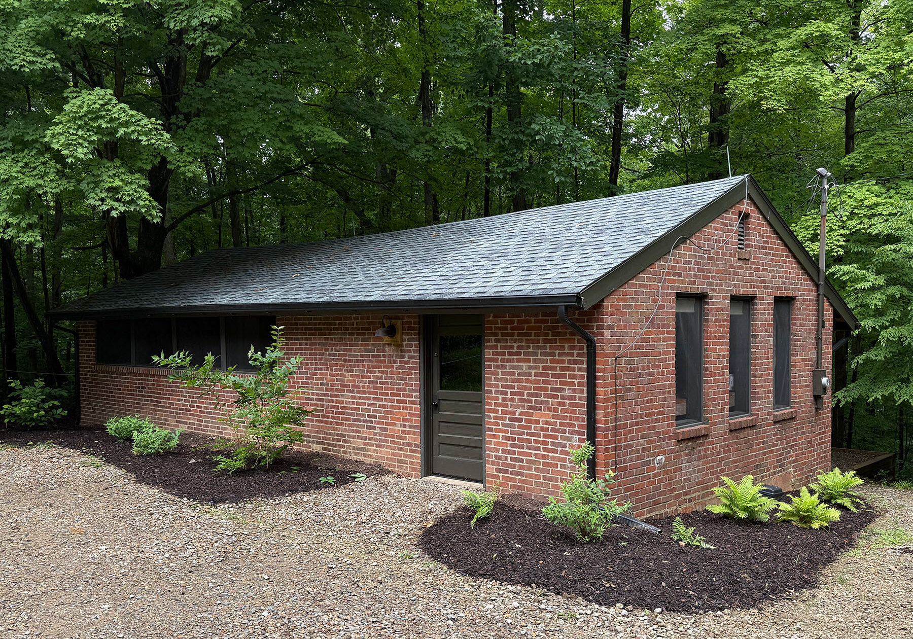 red brick cabin